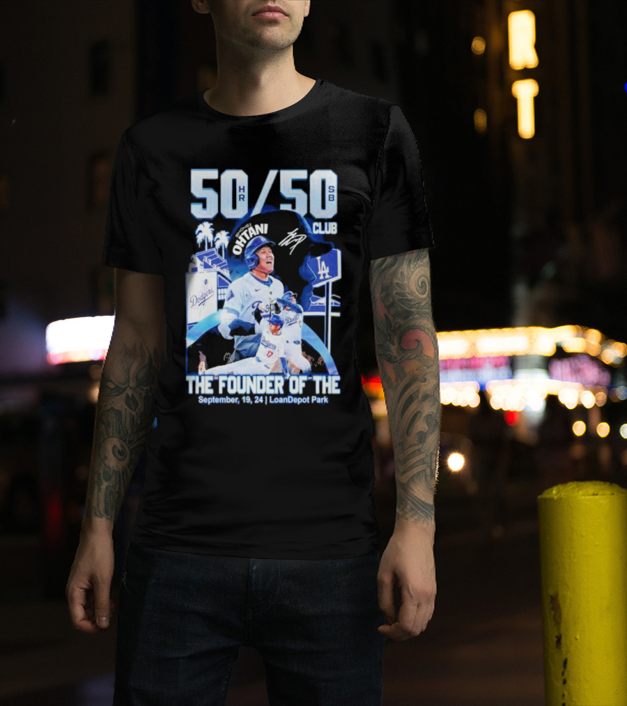 50 HR/50 SB Club Shohei Ohtani The Founder Of The September 19 24 LoanDepot Park T-Shirt