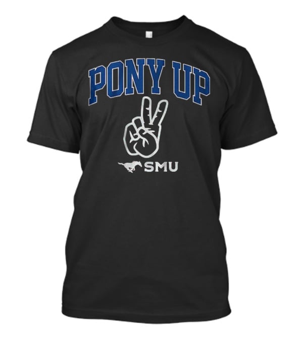 PONY UP SMU Peace Sign Mustang T-Shirt
