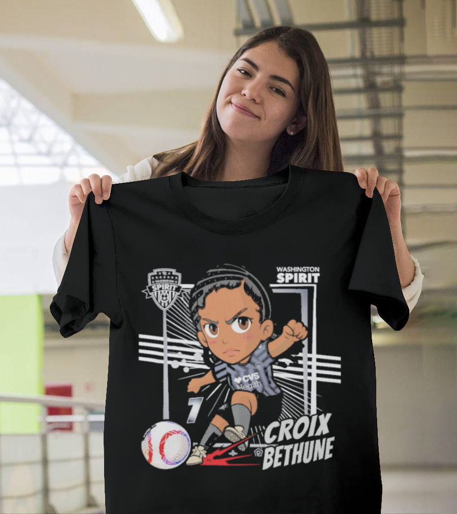 Washington Spirit Croix Bethune Chibi Soccer Player CVS Health T-Shirt