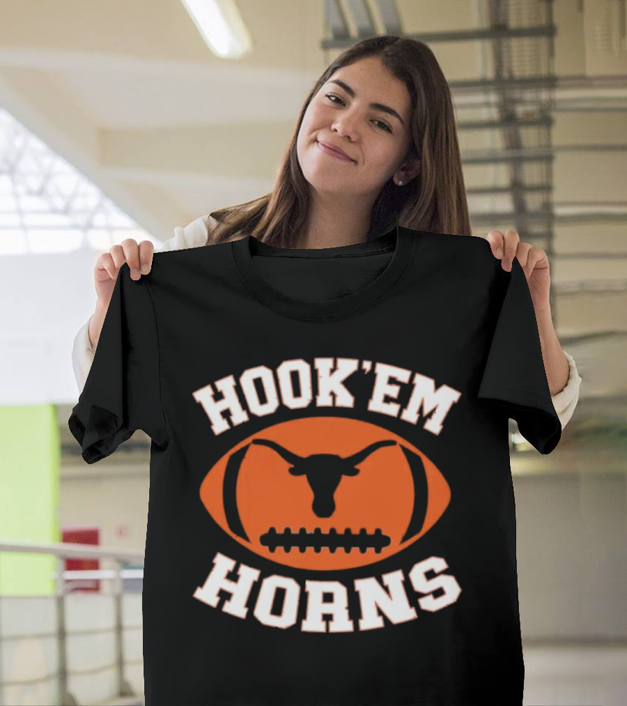 Hook’em Horns Texas Longhorns Football Team Orange T-Shirt