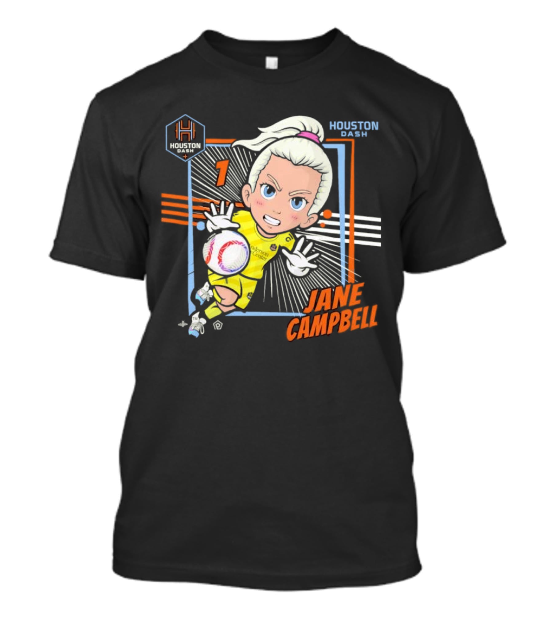 Houston Dash Jane Campbell Chibi Soccer Art 1 T-Shirt