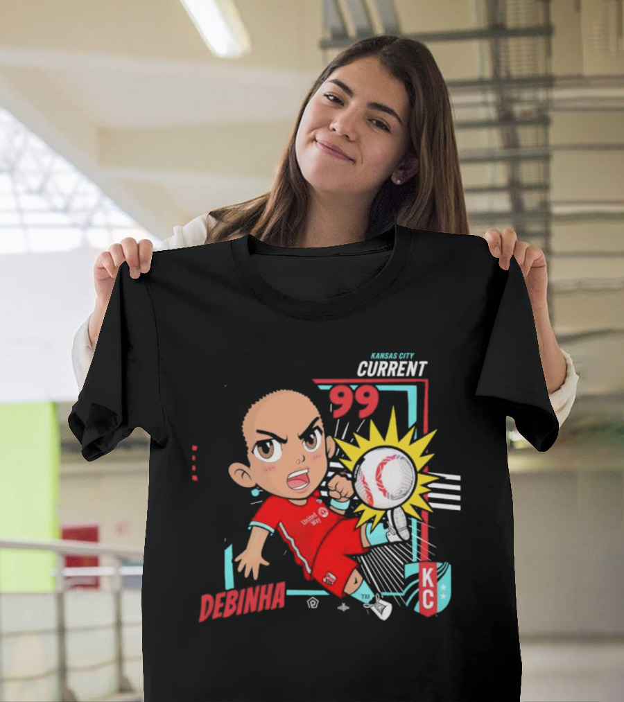 Kansas City Current Debinha 99 Chibi KC Soccer Animation T-Shirt