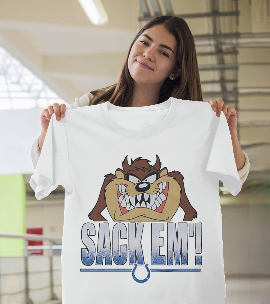 Looney Tunes Taz Sack Em Indianapolis Colts Football Fan Gear T-Shirt