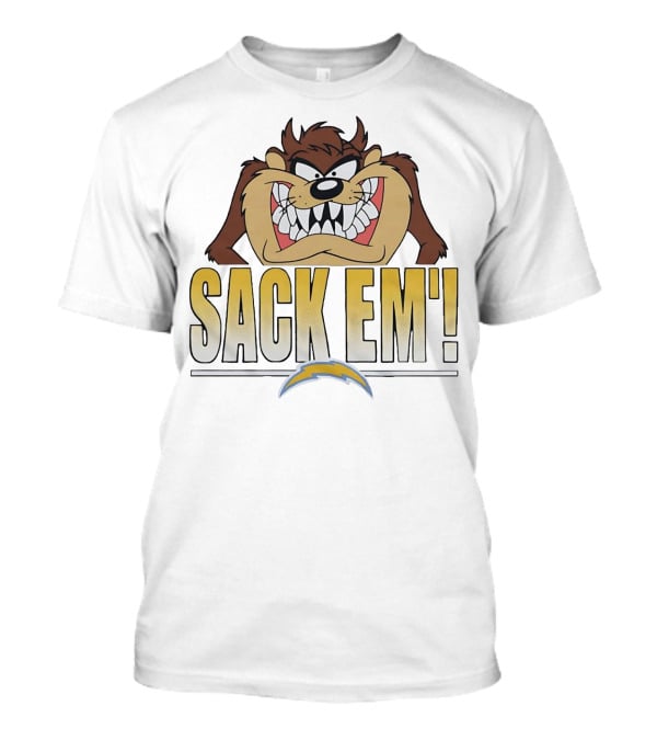 Looney Tunes Taz Sack 'Em Los Angeles Chargers T-Shirt