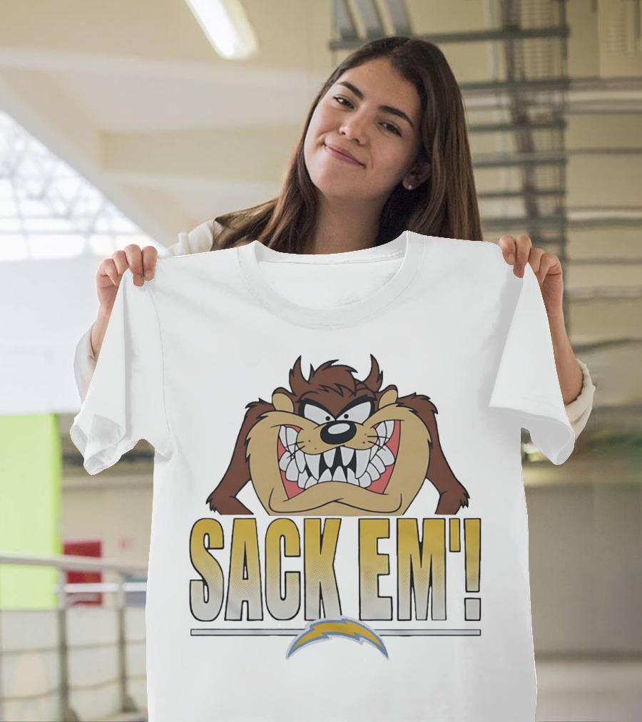 Looney Tunes Taz Sack 'Em Los Angeles Chargers T-Shirt