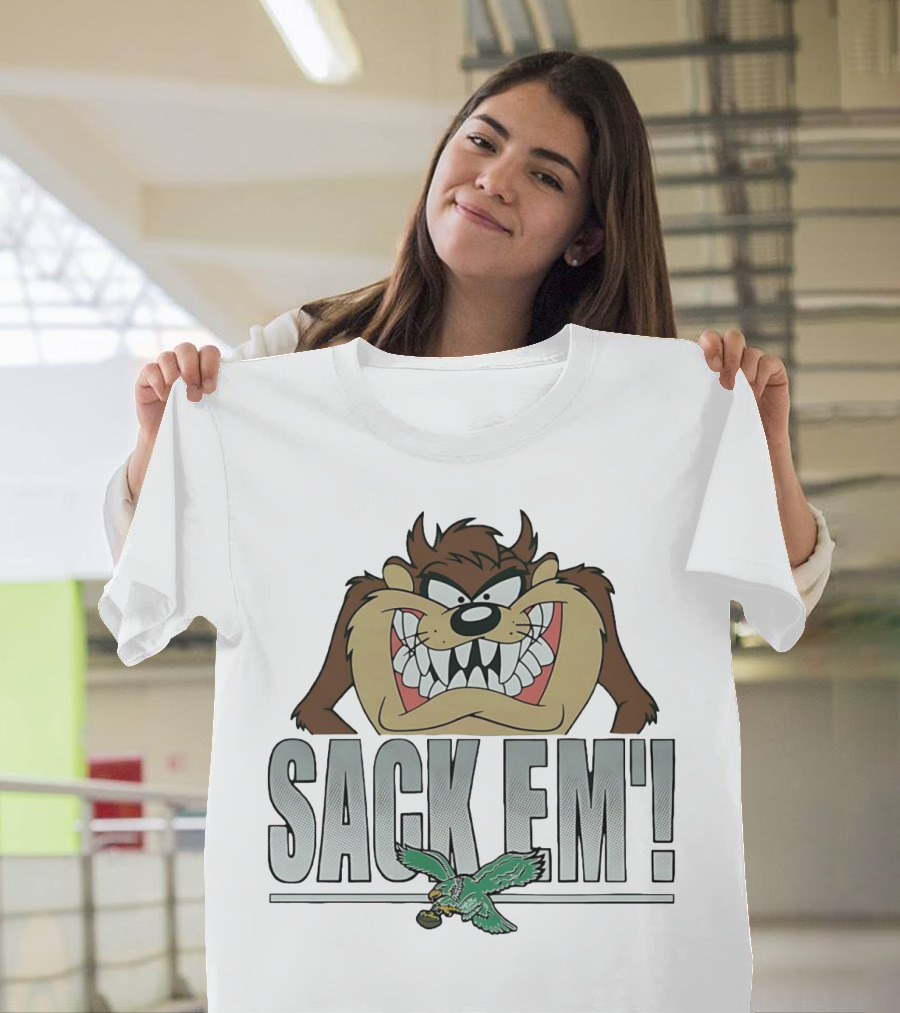 Looney Tunes Taz Sack Em Philadelphia Eagles T-Shirt