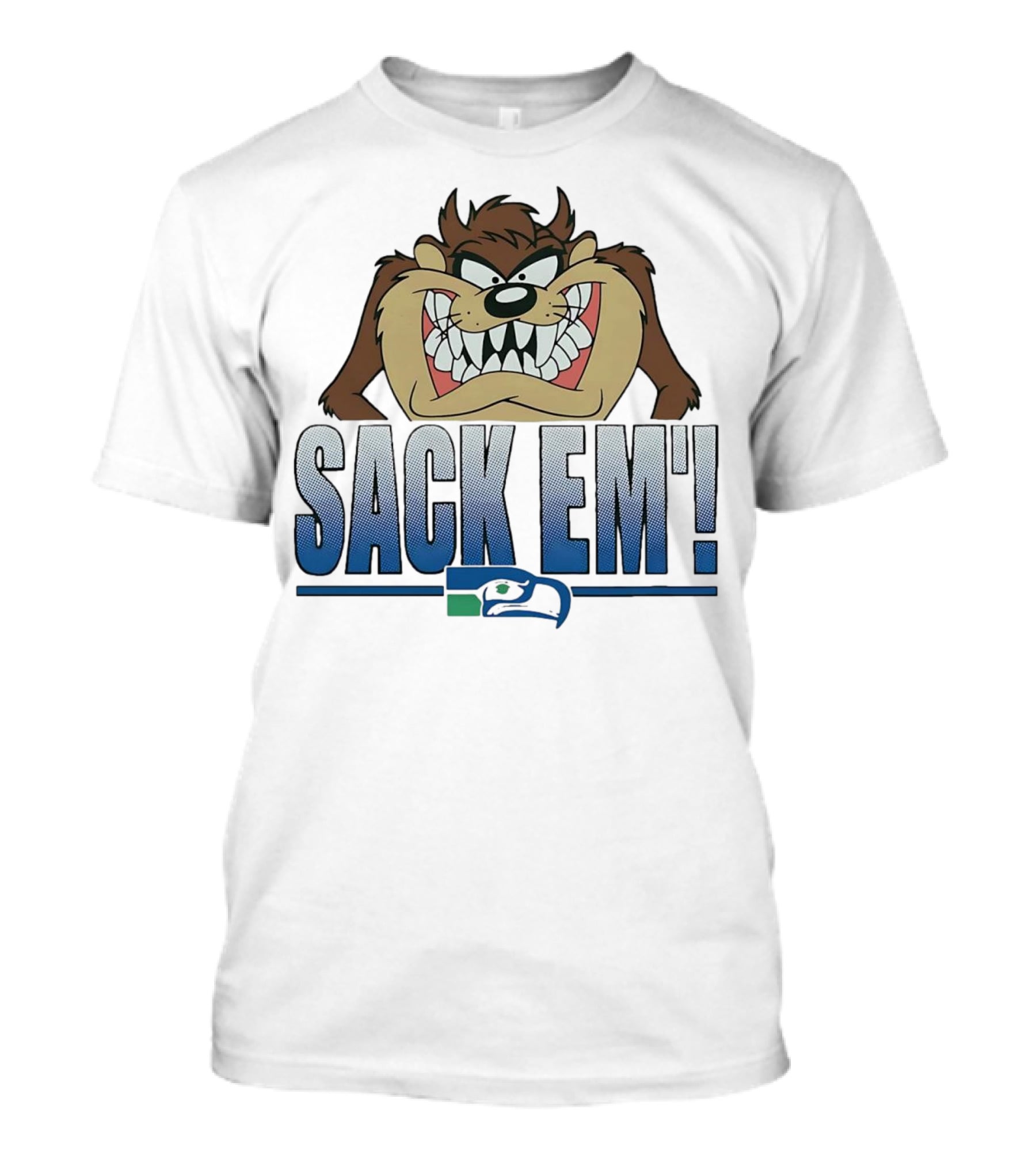 Looney Tunes Taz Sack Em Seattle Seahawks T-Shirt