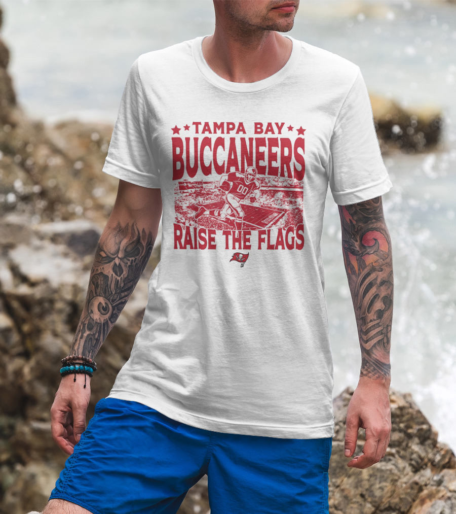 Tampa Bay Buccaneers Raise The Flags Gameday Football Stadium Red T-Shirt