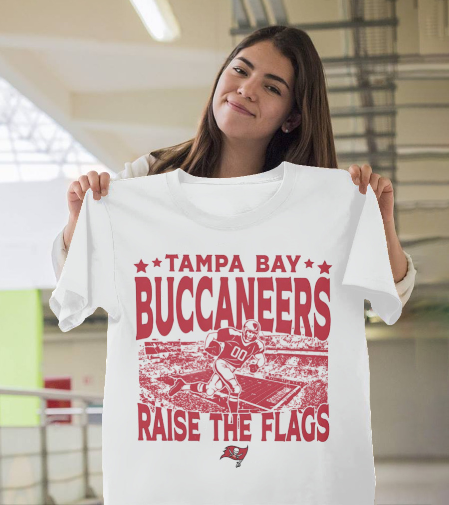 Tampa Bay Buccaneers Raise The Flags Gameday Football Stadium Red T-Shirt