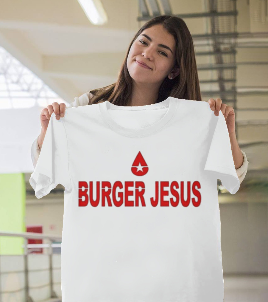 Burger Jesus Star Symbol T-Shirt