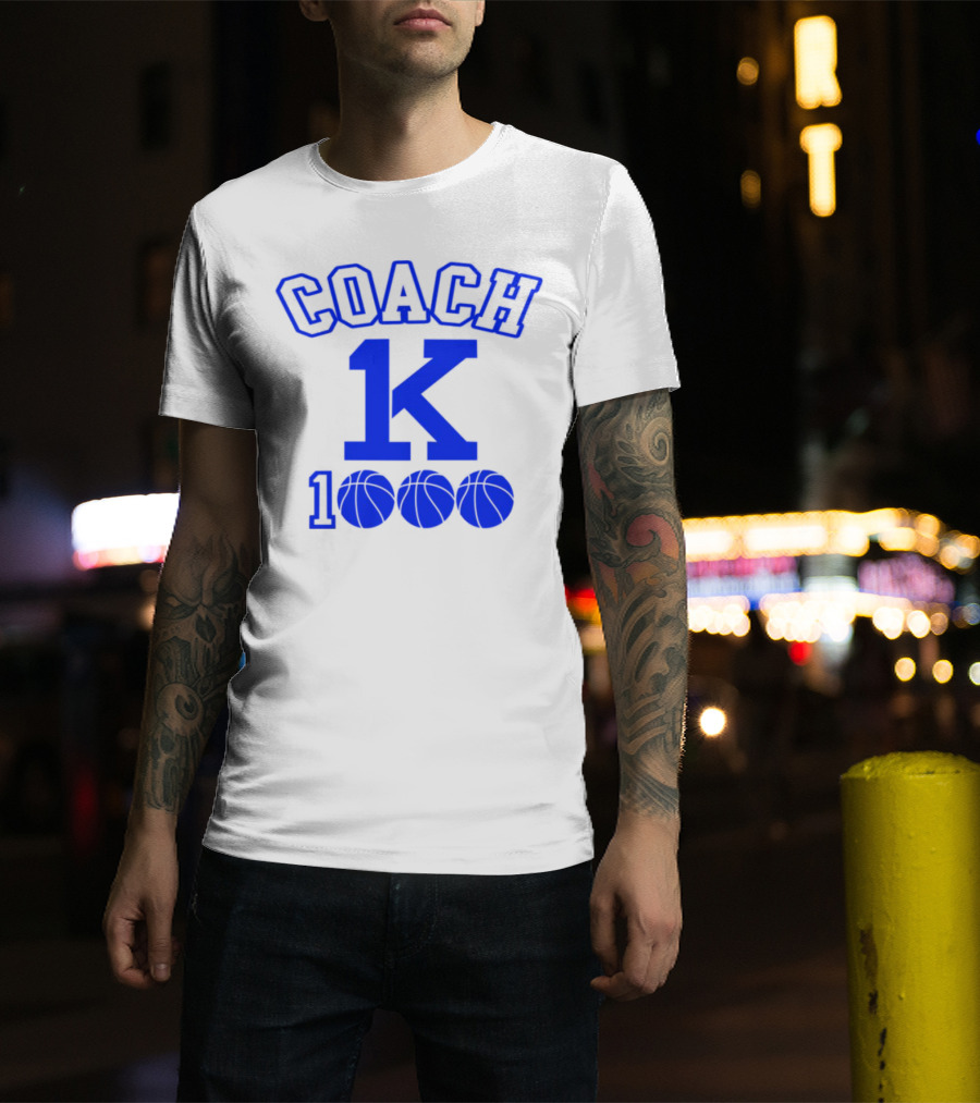 Coach K 1000 Wins Basketball Achievement T-Shirt