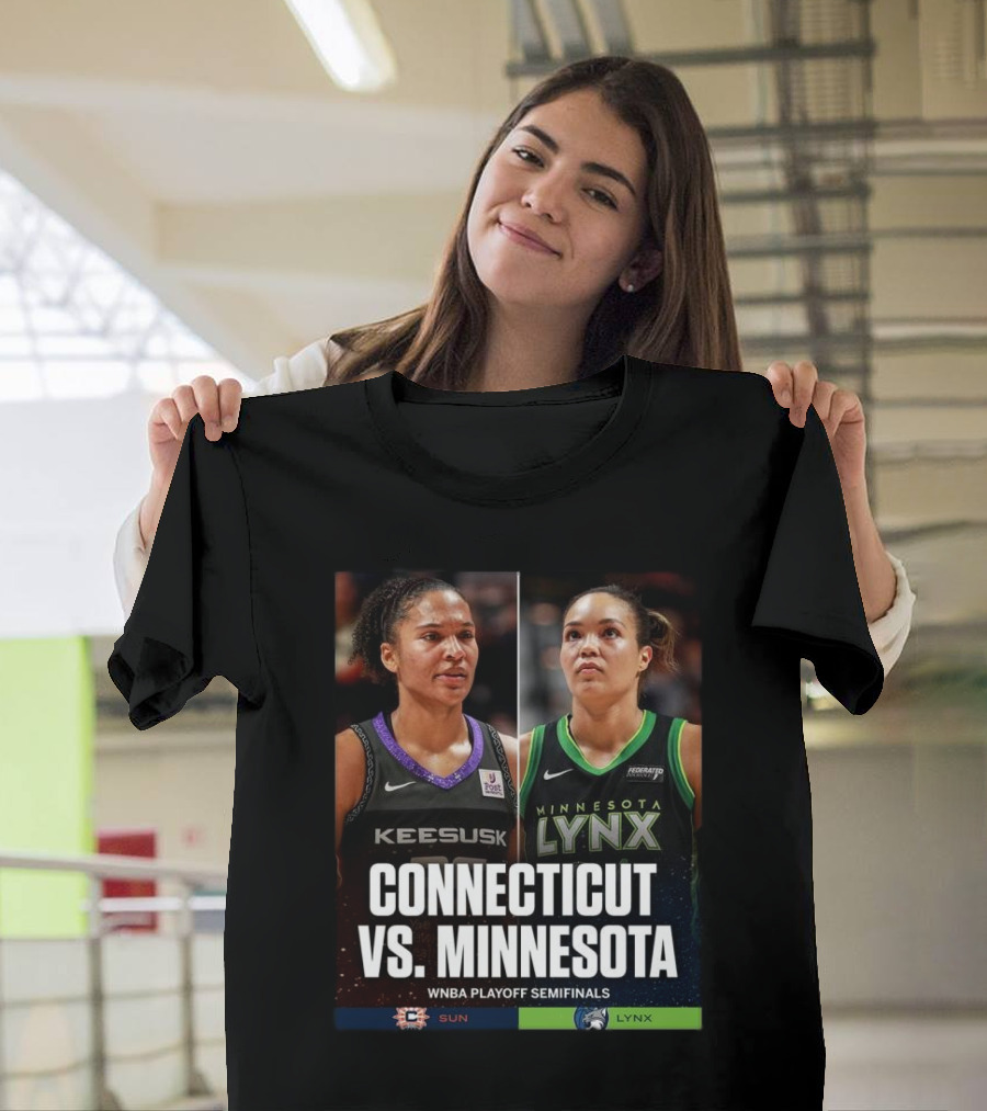 Connecticut Sun Vs. Minnesota Lynx WNBA Playoff Semifinals 2024 Matchup T-Shirt