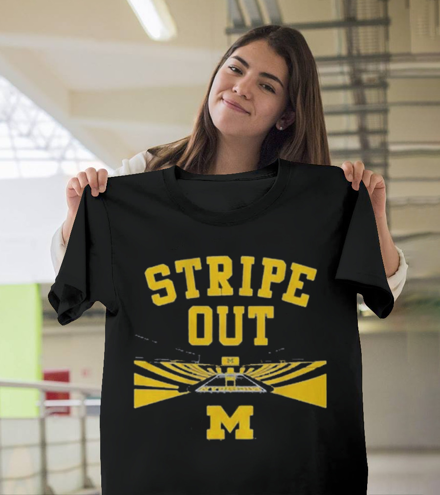 Stripe Out Big House Michigan Wolverines T-Shirt