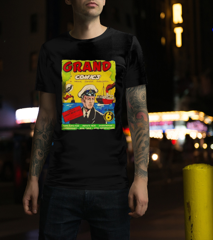 Grand Comics No 52 Captain Jerry Winters Bird Ship Supa Dupa Man Shadowman Prendergast Miss Information T-Shirt