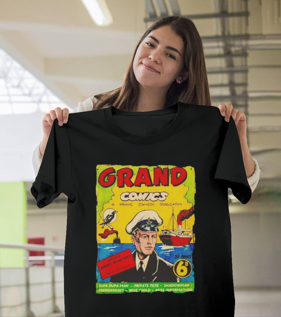 Grand Comics No 52 Captain Jerry Winters Bird Ship Supa Dupa Man Shadowman Prendergast Miss Information T-Shirt