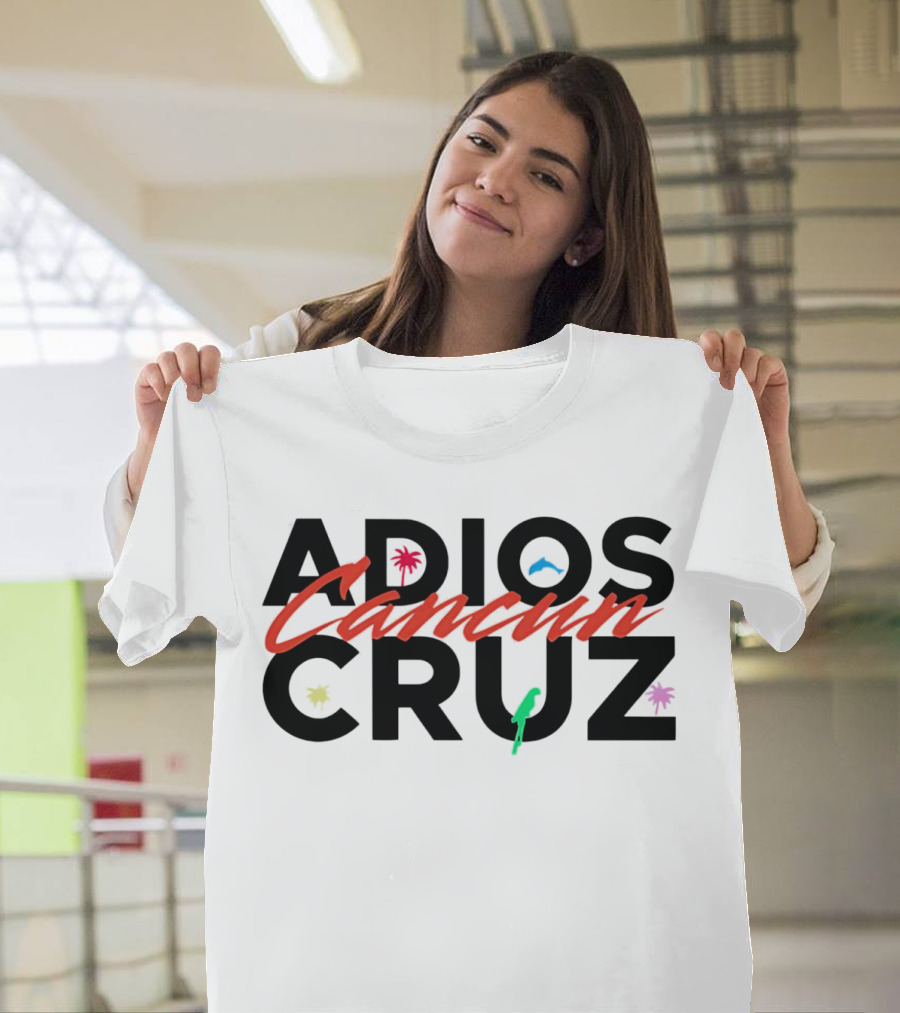 Adios Cancun Cruz Tropical Palms and Waves T-Shirt