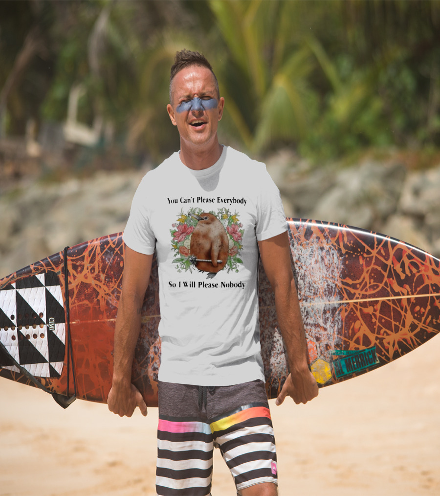 You Can't Please Everybody So I Will Please Nobody Penguin With Flowers T-Shirt