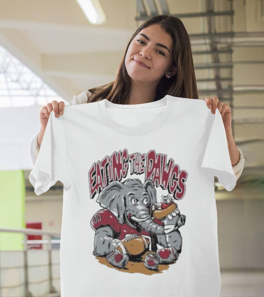 Alabama Crimson Tide Elephant Eating The Dawgs Football Rivalry T-Shirt
