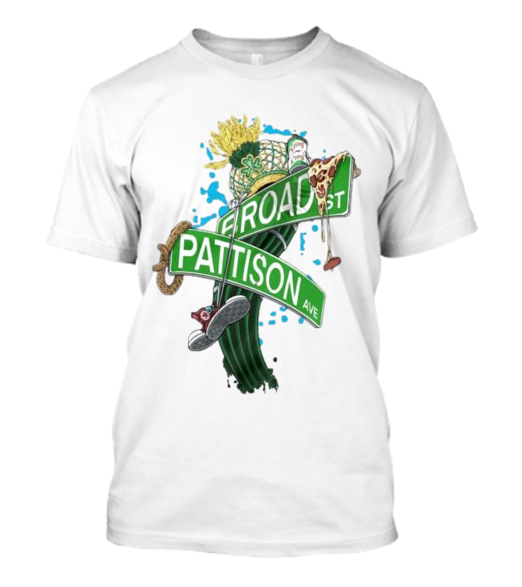 Broad And Pattison Ave Philly Sports With Icons Of Philadelphia Sports And Culture T-Shirt