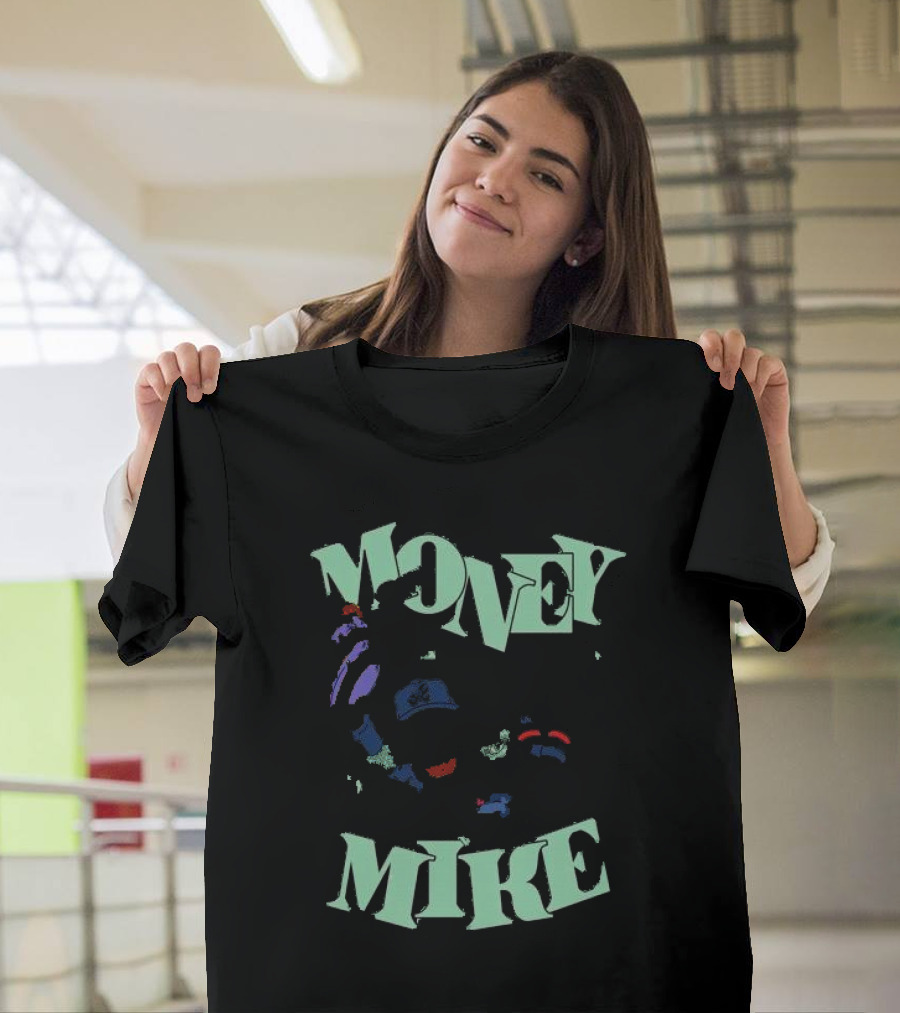 Money Mike Atlanta Braves Caricature Baseball Player With Dollars T-Shirt