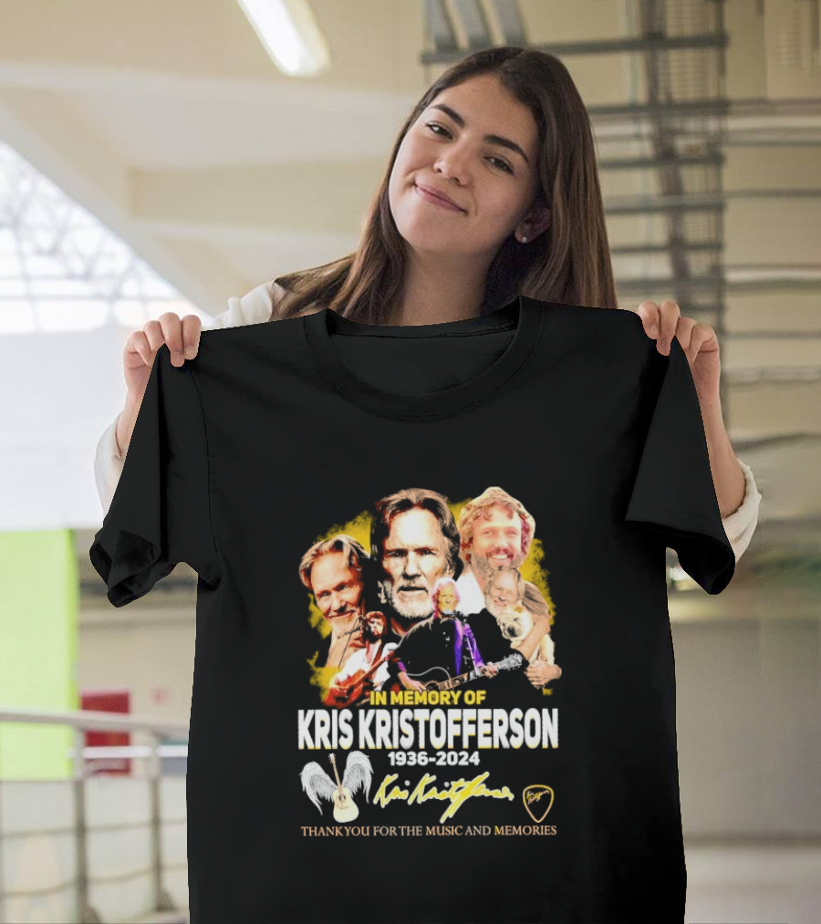 In Memory of Kris Kristofferson 1936-2024 Thank You for the Music and Memories T-Shirt