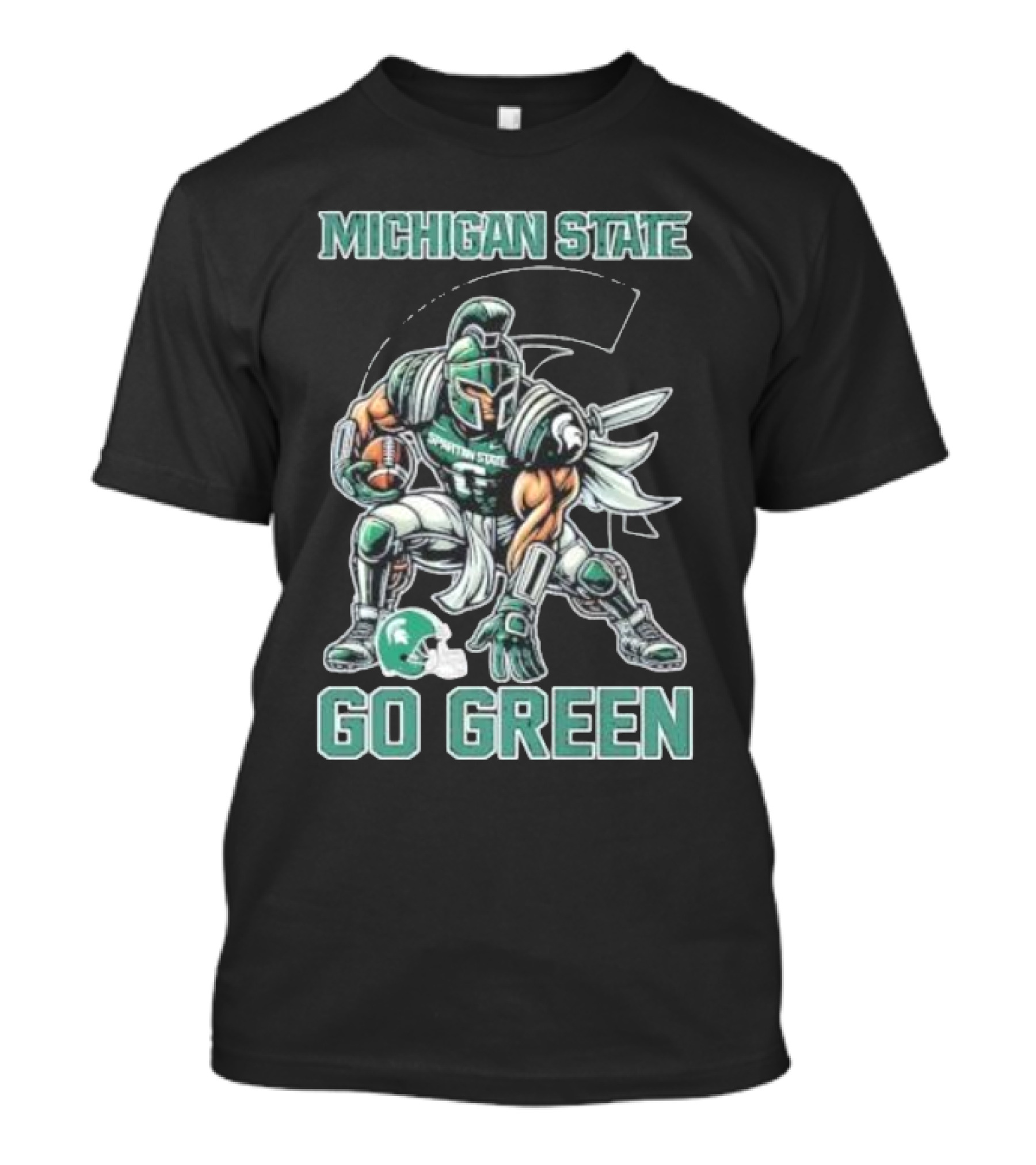 Michigan State Spartans Go Green Football Mascot T-Shirt