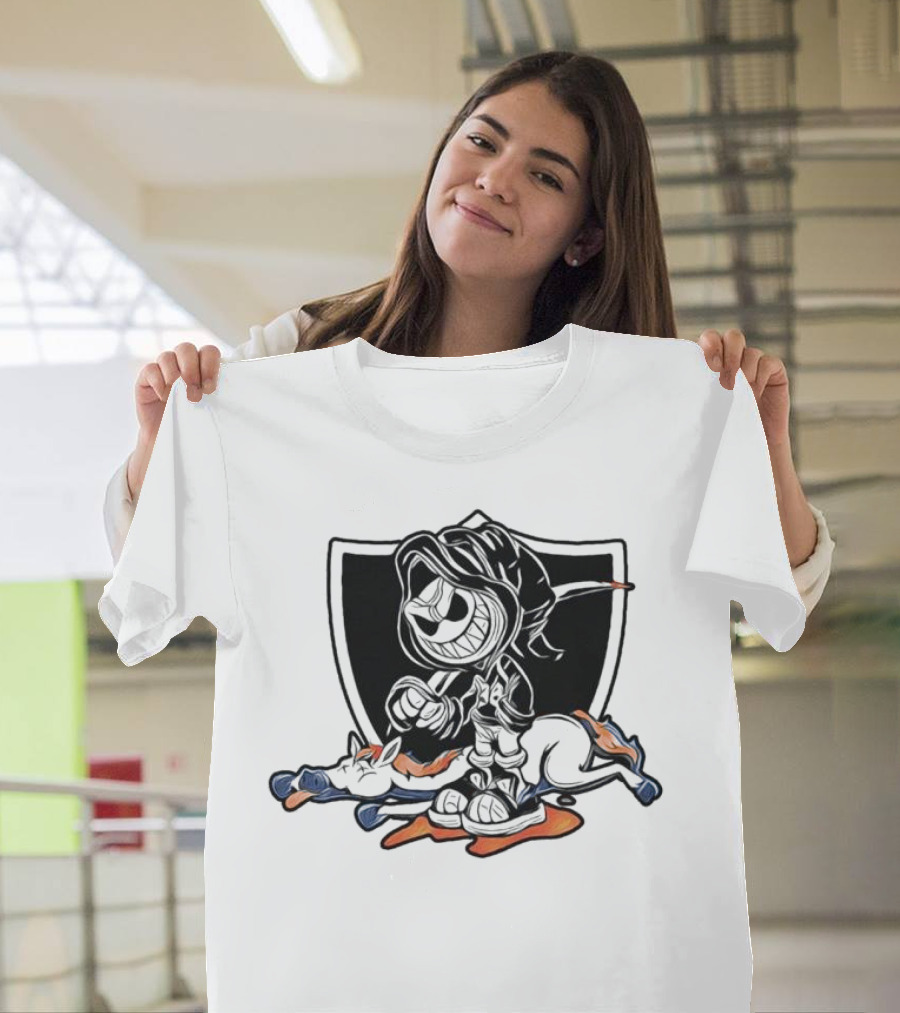No Love for Denver Las Vegas Raiders Beat Denver Broncos Grim Reaper Over Broncos T-Shirt