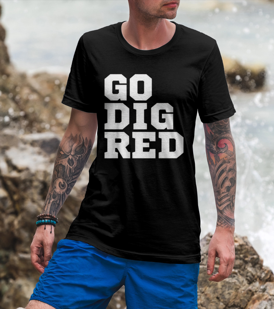 Go Dig Red Volleyball Nebraska Huskers Fan Spirit T-Shirt
