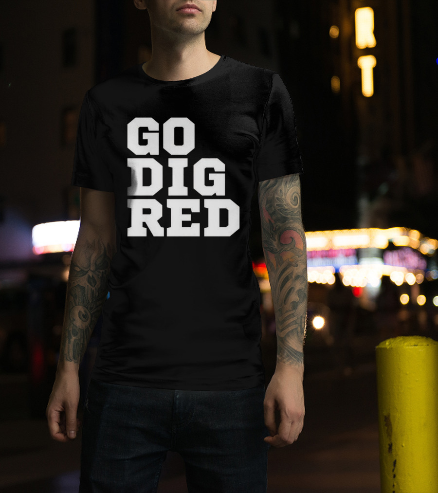 Go Dig Red Volleyball Nebraska Huskers Fan Spirit T-Shirt