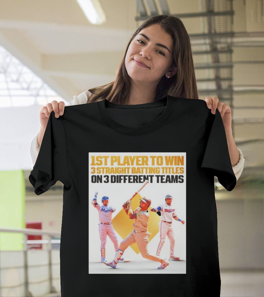 1st Player to Win 3 Straight Batting Titles on 3 Different Teams T-Shirt