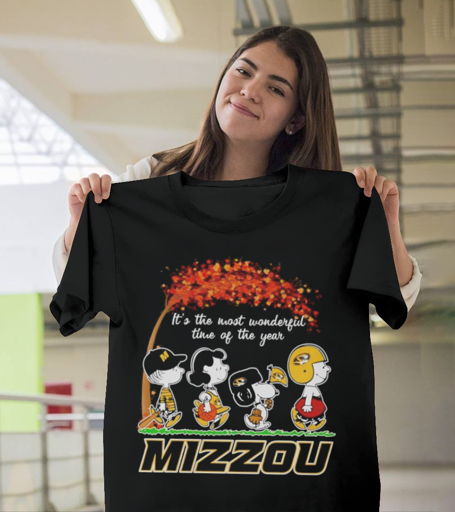 Mizzou Peanuts Fall It's the Most Wonderful Time of the Year T-Shirt