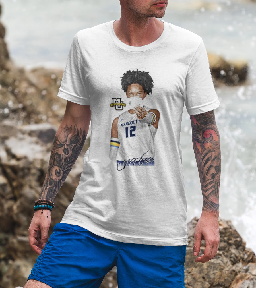 Carsen Murray Marquette Golden Eagles #12 Signature Cartoon MU T-Shirt