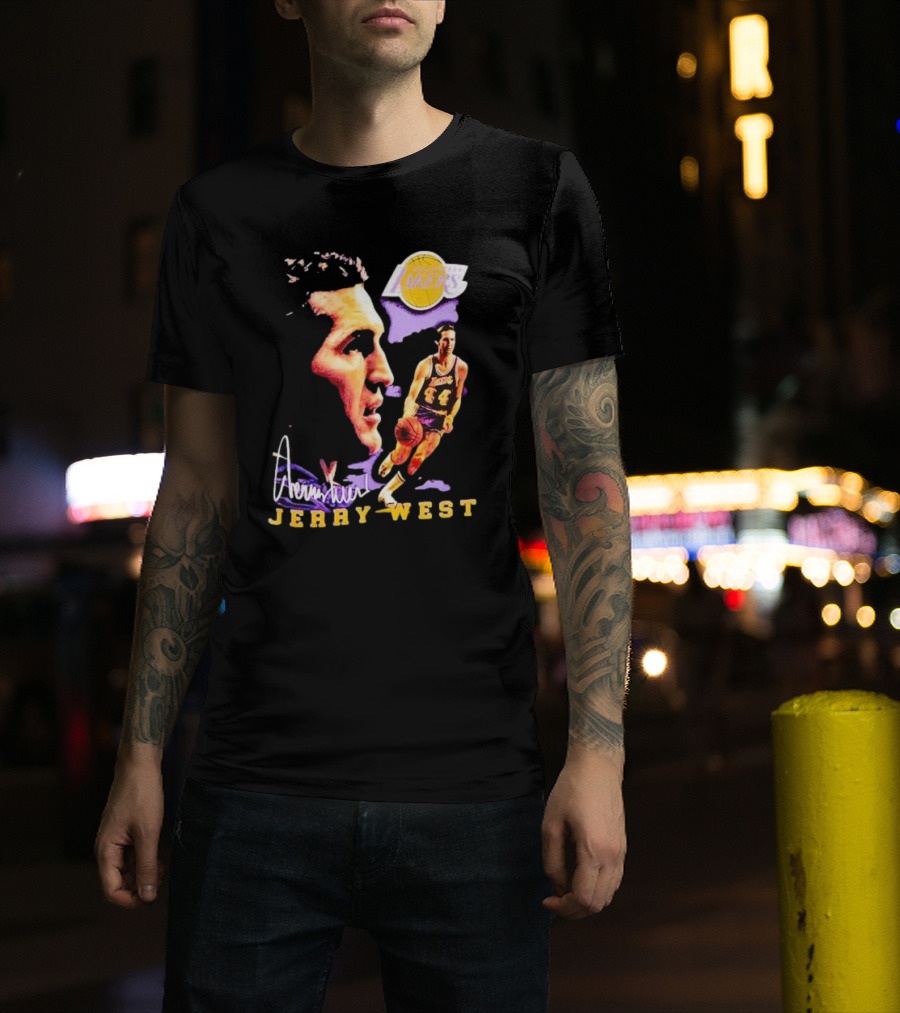 Los Angeles Lakers Vintage Jerry West Forever Signature Lakers T-Shirt