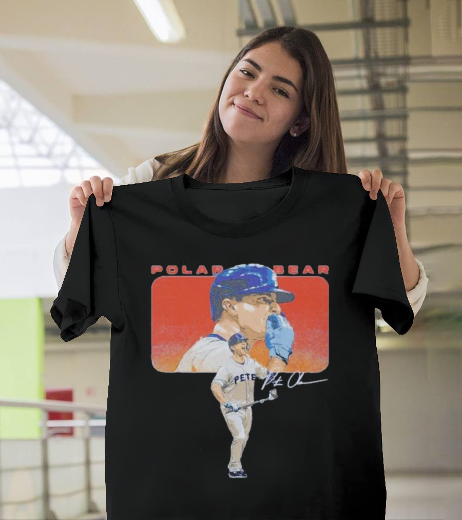 Polar Bear Pete Alonso Chef Kiss New York Mets Signature T-Shirt
