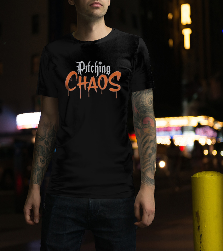 Pitching Chaos Detroit Tigers Baseball T-Shirt