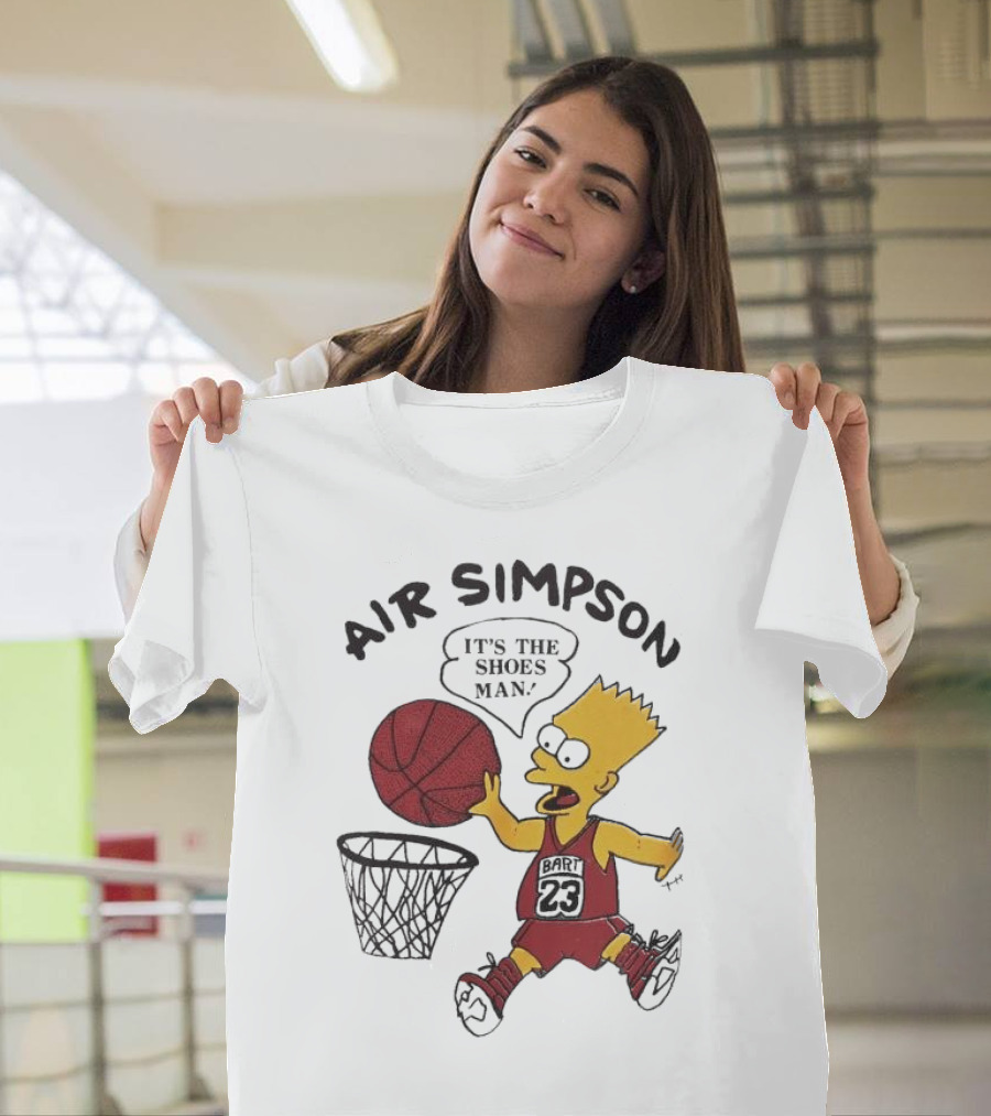 Bart Simpson Air Bart It's The Shoes Man Basketball Parody 23 Jersey Dunk T-Shirt