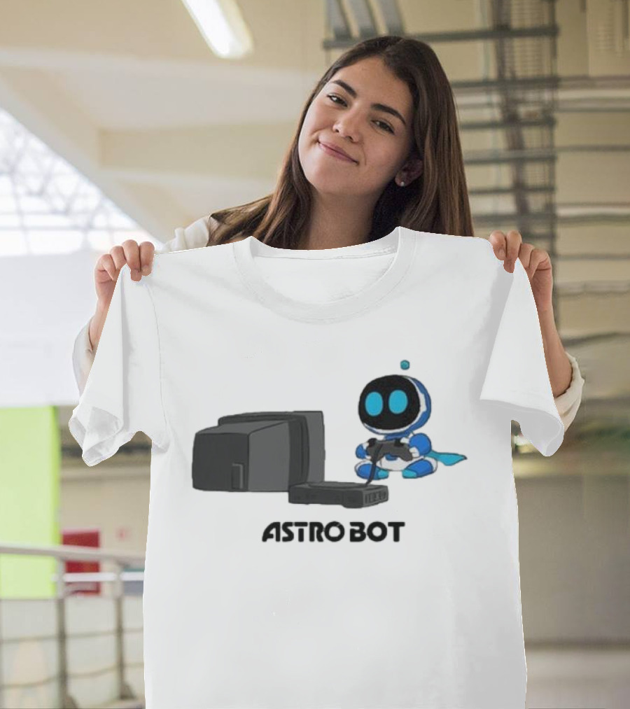 Astro Bot Playing Video Game Retro Console T-Shirt