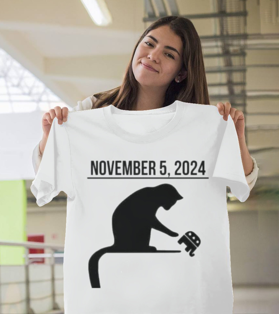 Cat Lady Knocking Republican Elephant November 5 T-Shirt
