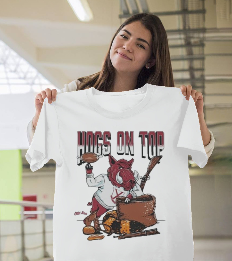 Hogs On Top Old Time Football T-Shirt