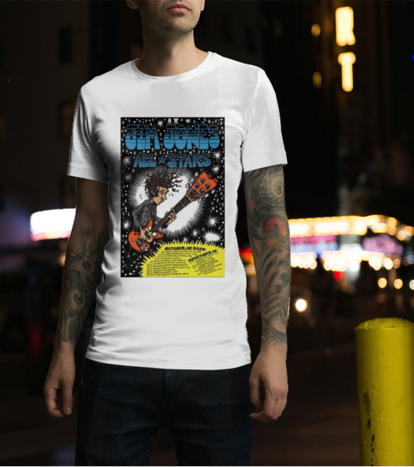Jim Jones All Stars October November UK 2024 Tour Psychedelic Guitarist Starburst T-Shirt