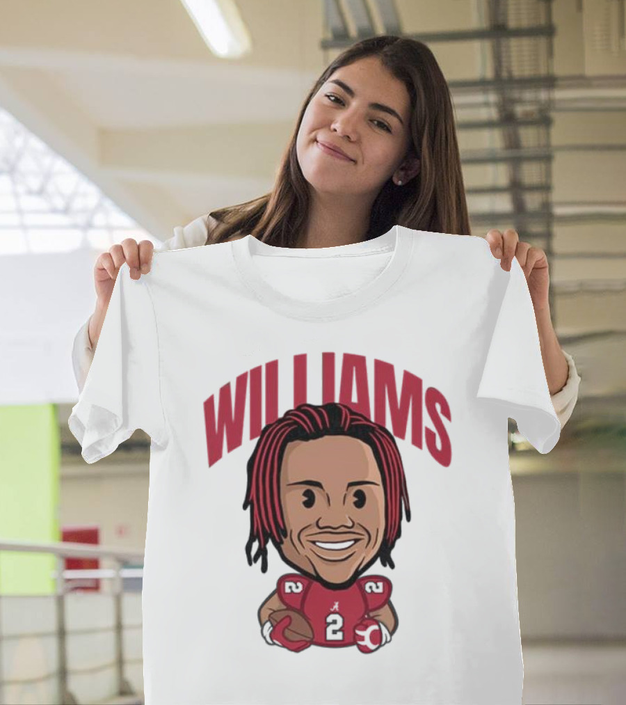 Williams Alabama Crimson Tide Caricature Football Player T-Shirt