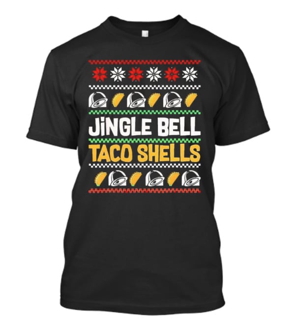 Jingle Bell Taco Shells Christmas Snowflakes Festive Tacos T-Shirt