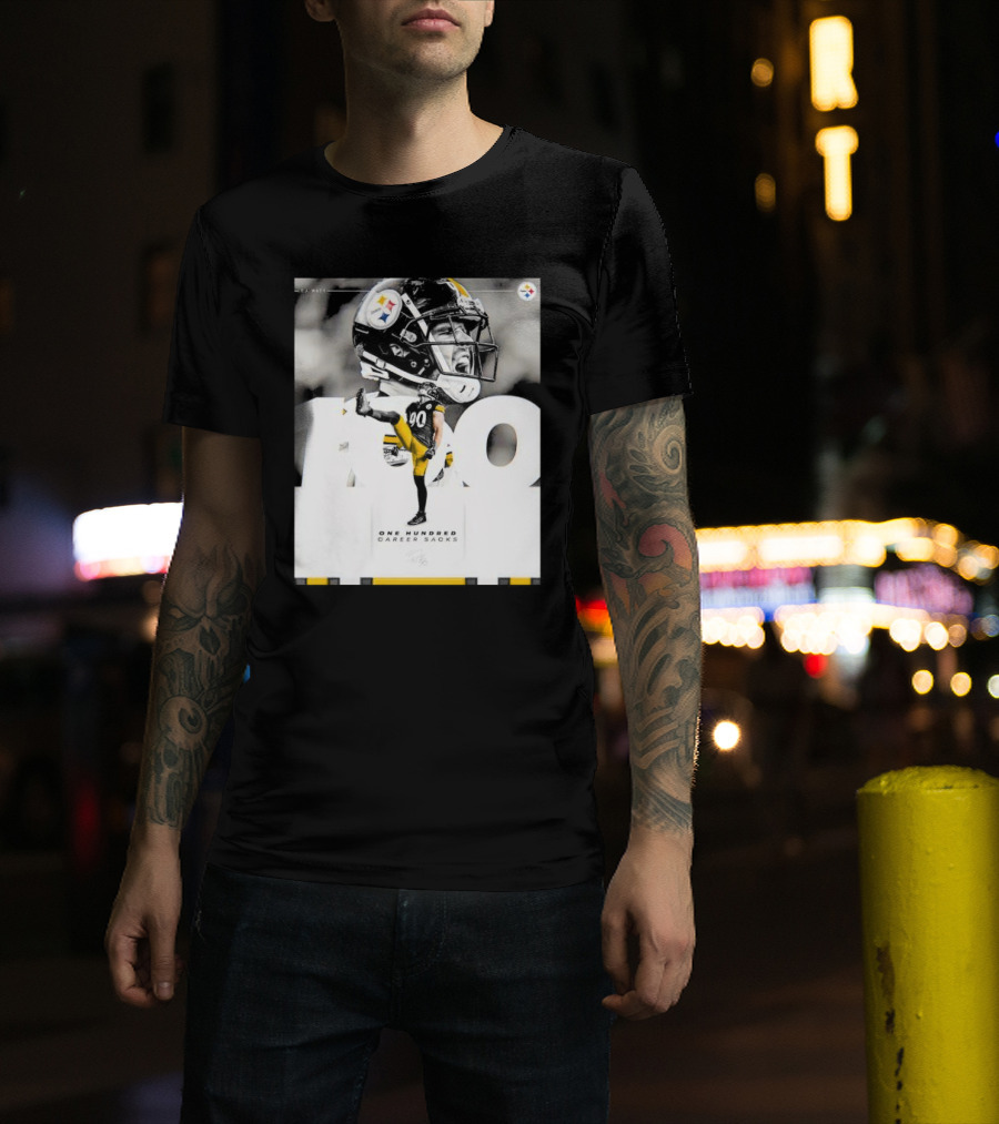 TJ Watt Pittsburgh Steelers 100 Career Sacks Signature T-Shirt