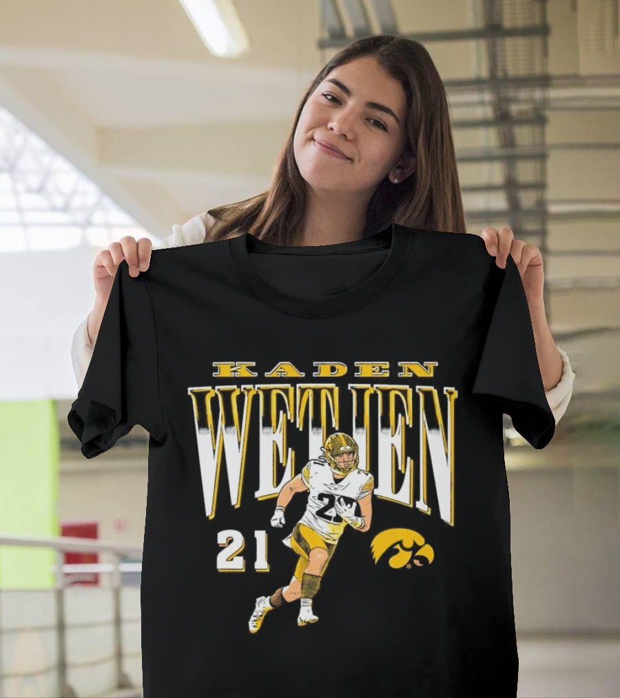 Kaden Wetjen Iowa Hawkeyes 21 Player Cartoon T-Shirt