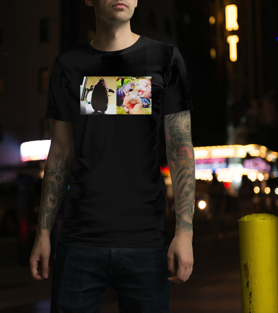 Moo Deng Hippo And Baby Penguin Pesto Family Moments T-Shirt