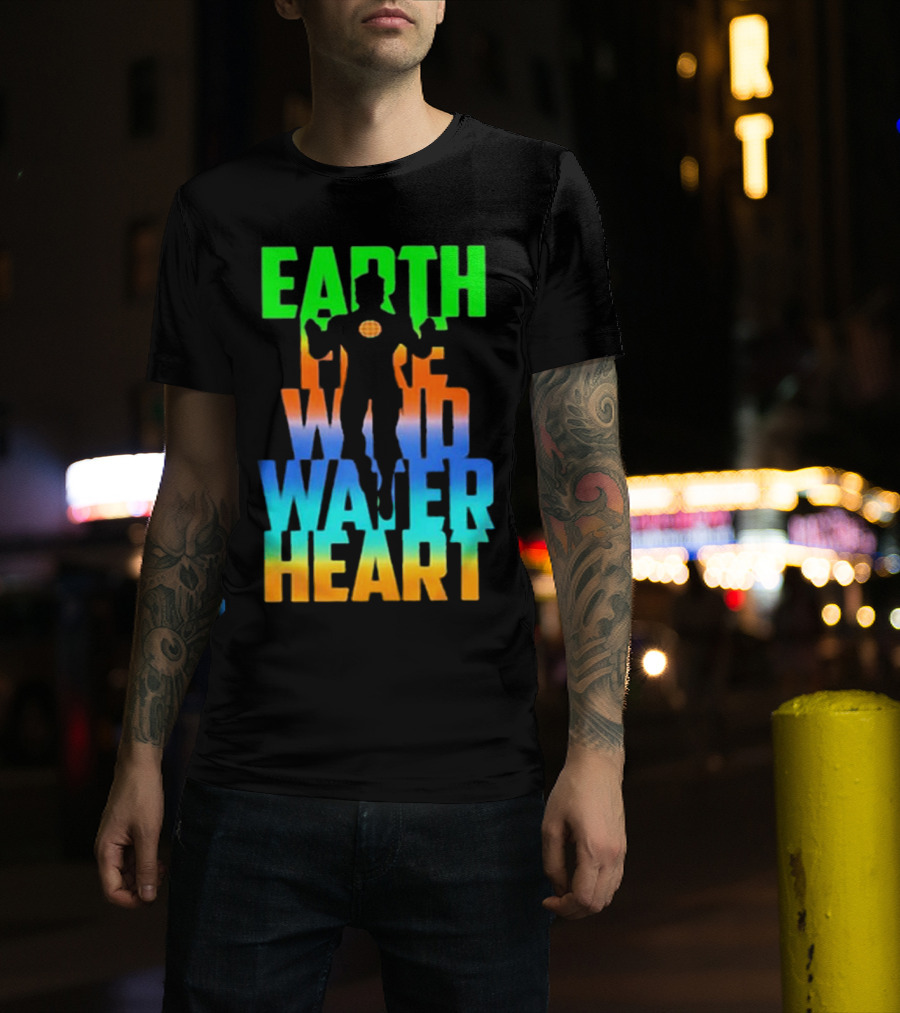 Earth Fire Wind Water Heart Captain Planet T-Shirt