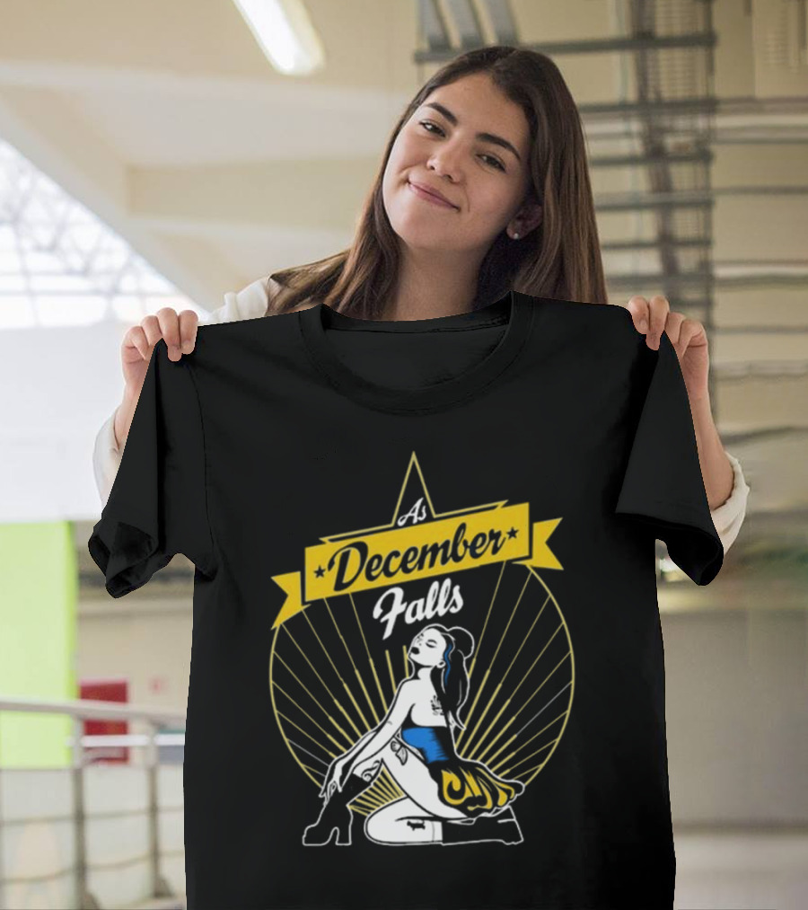 As December Falls Retro Pin-Up Girl T-Shirt