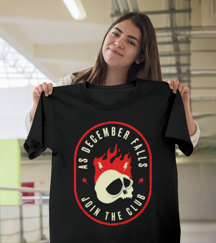 As December Falls Join the Club Ghost Rider Skull T-Shirt