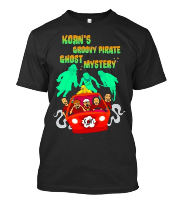 Korn Groovy Pirate Ghost Mystery Band In Red Van With Creepy Specters T-Shirt