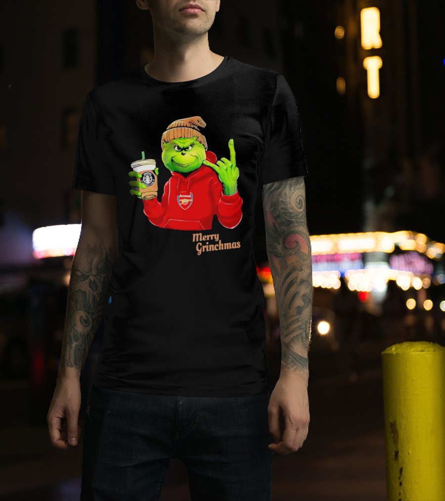 Grinch Arsenal FC Red Hoodie Merry Grinchmas Coffee Cup T-Shirt
